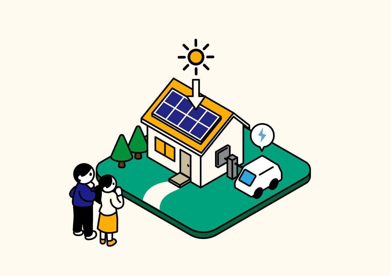 太陽光・蓄電池を導入した住宅のイメージ